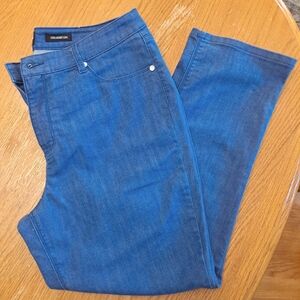 SUSAN GRAVER OF QVC  size 14, straight leg stretch16th blue jeans.